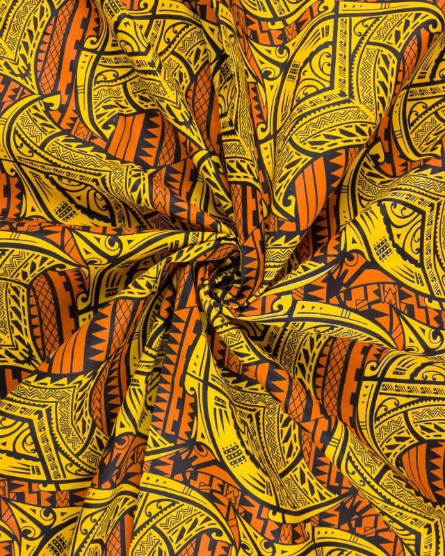 Polynesian fabric ITOITO Orange - Tissushop